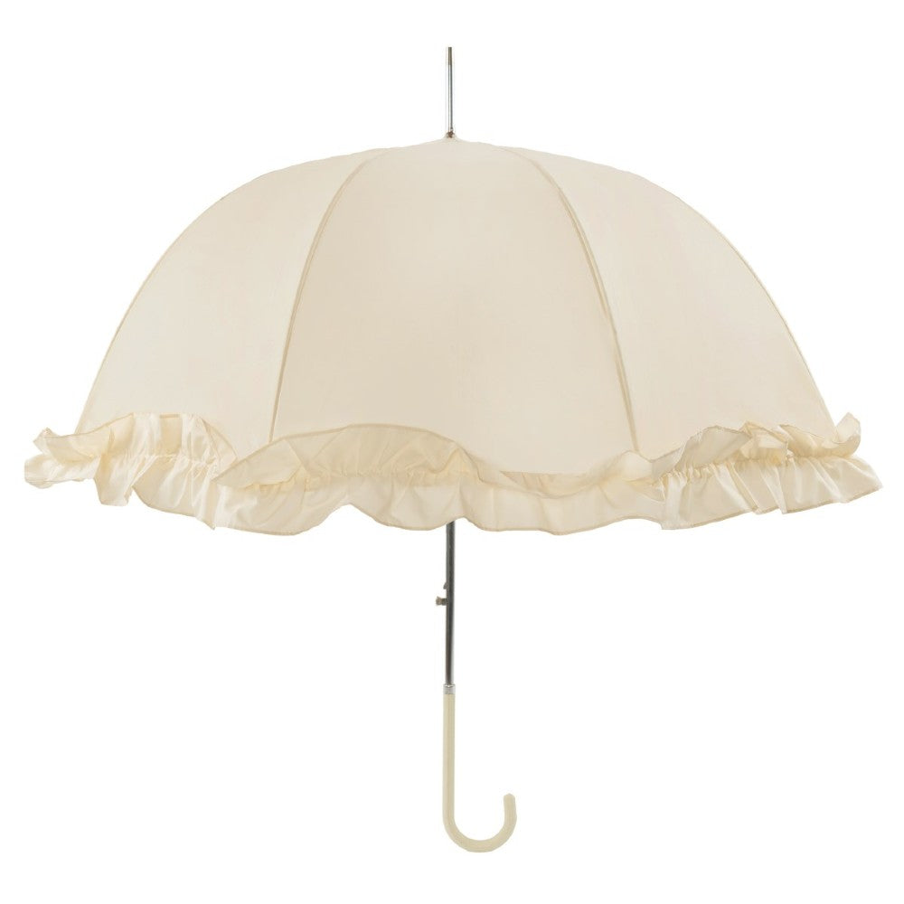 Large Frilled Ivory Wedding Umbrella
