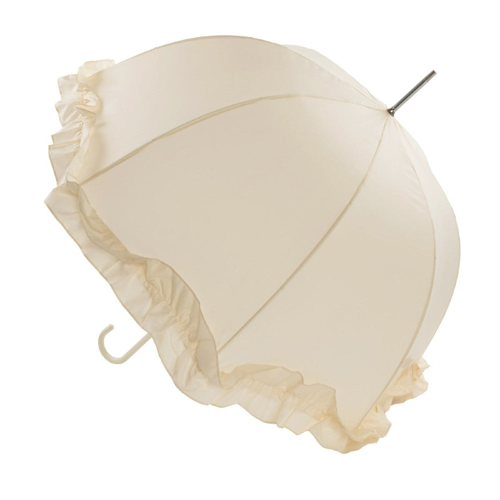 Large Frilled Ivory Wedding Umbrella