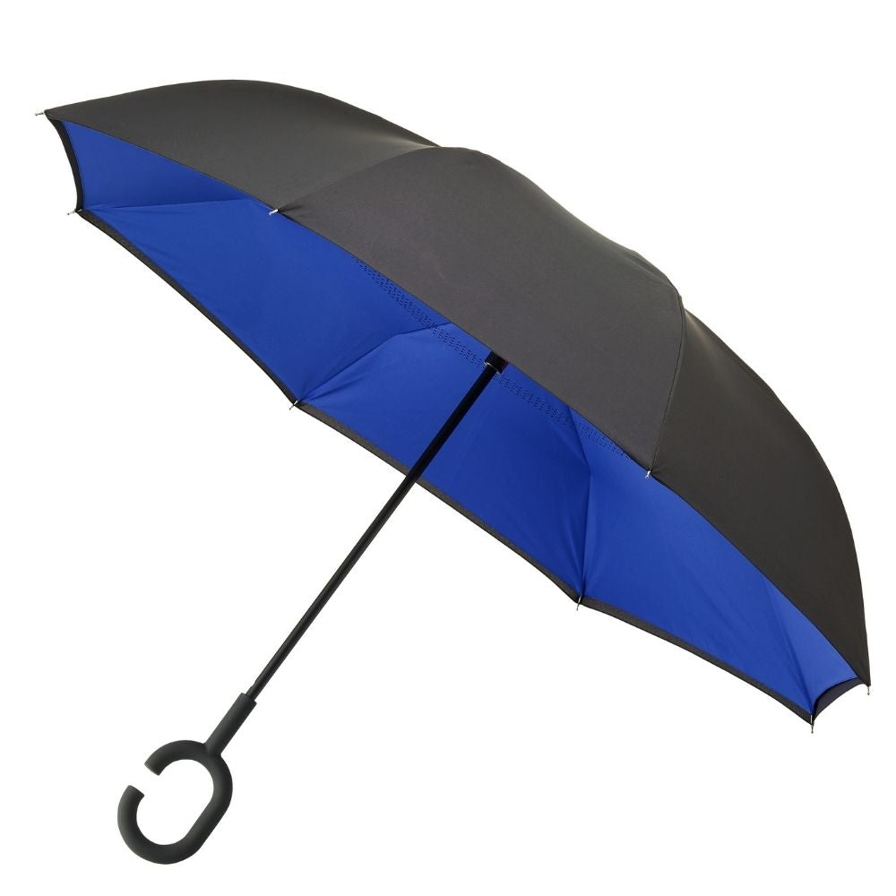 Black & Blue Windproof Inside Out umbrella