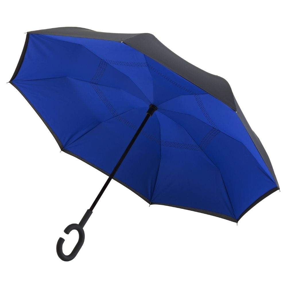 Black & Blue Windproof Inside Out umbrella