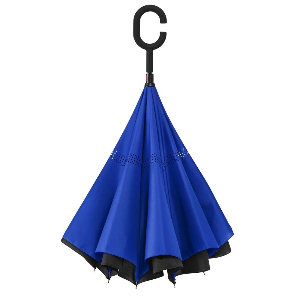Black & Blue Windproof Inside Out umbrella
