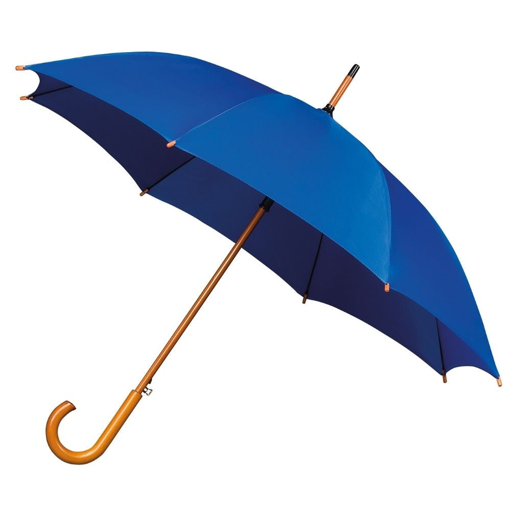 Blue Wood Stick Walking Umbrella