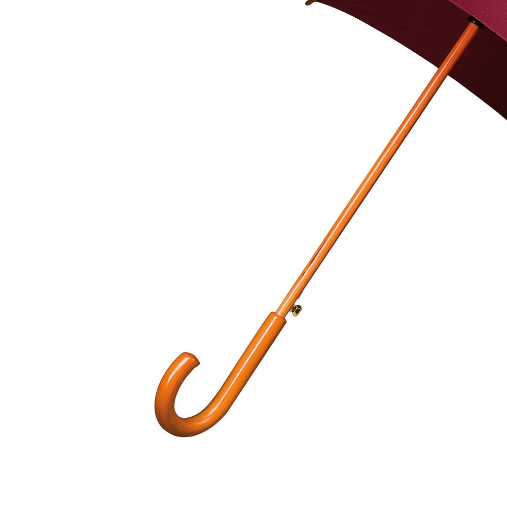 Maroon Wood Stick Walking Umbrella