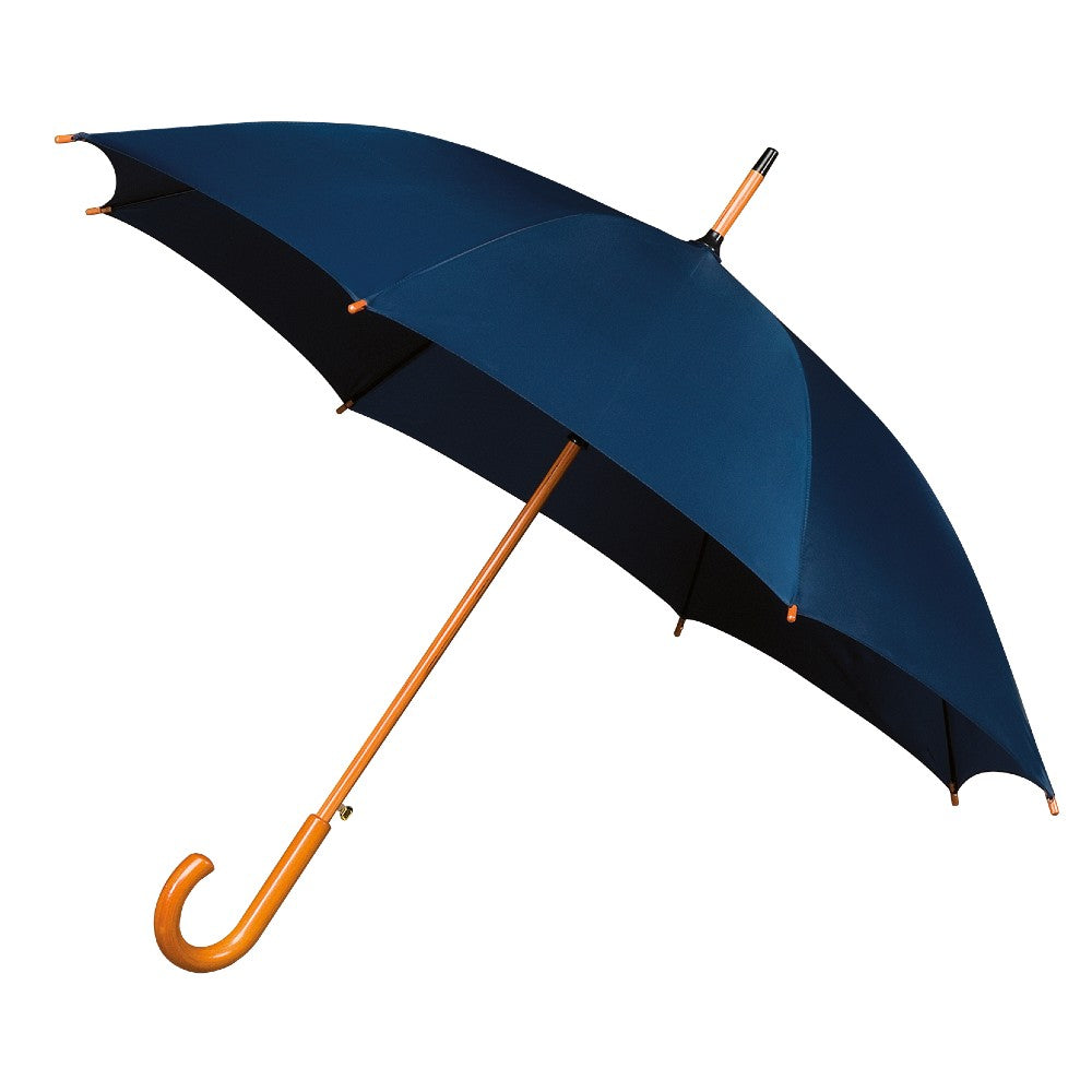 Navy Wood Stick Walking Umbrella