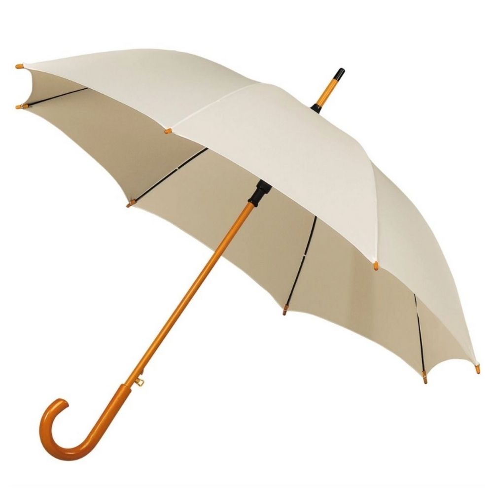 Off White Wood Stick Walking Umbrella