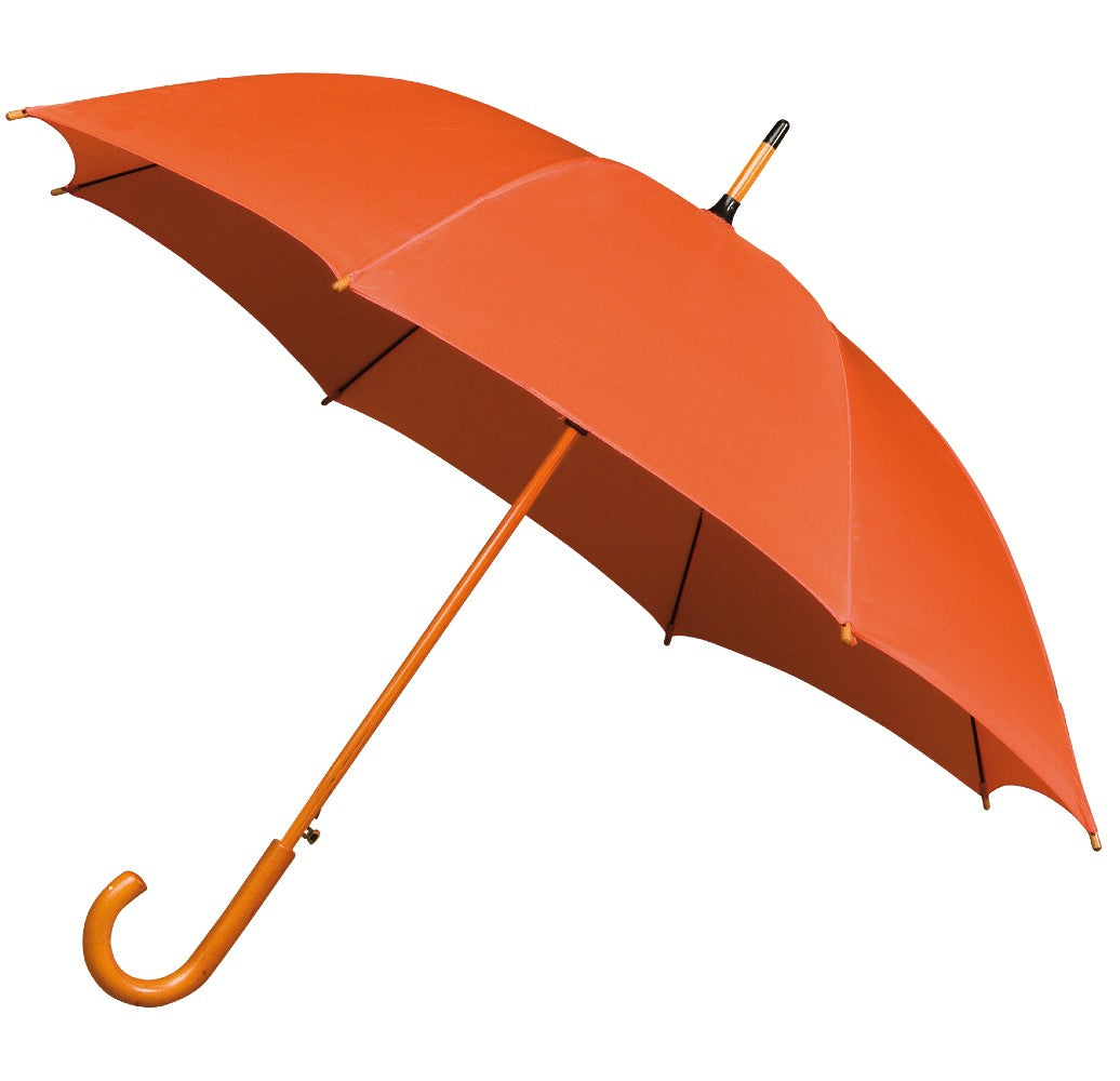 Orange Wood Stick Walking Umbrella