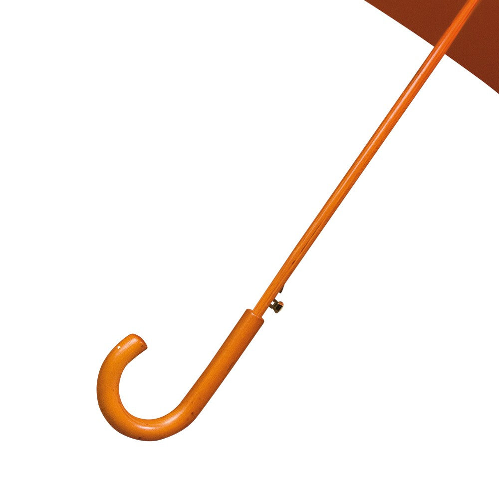 Orange Wood Stick Walking Umbrella