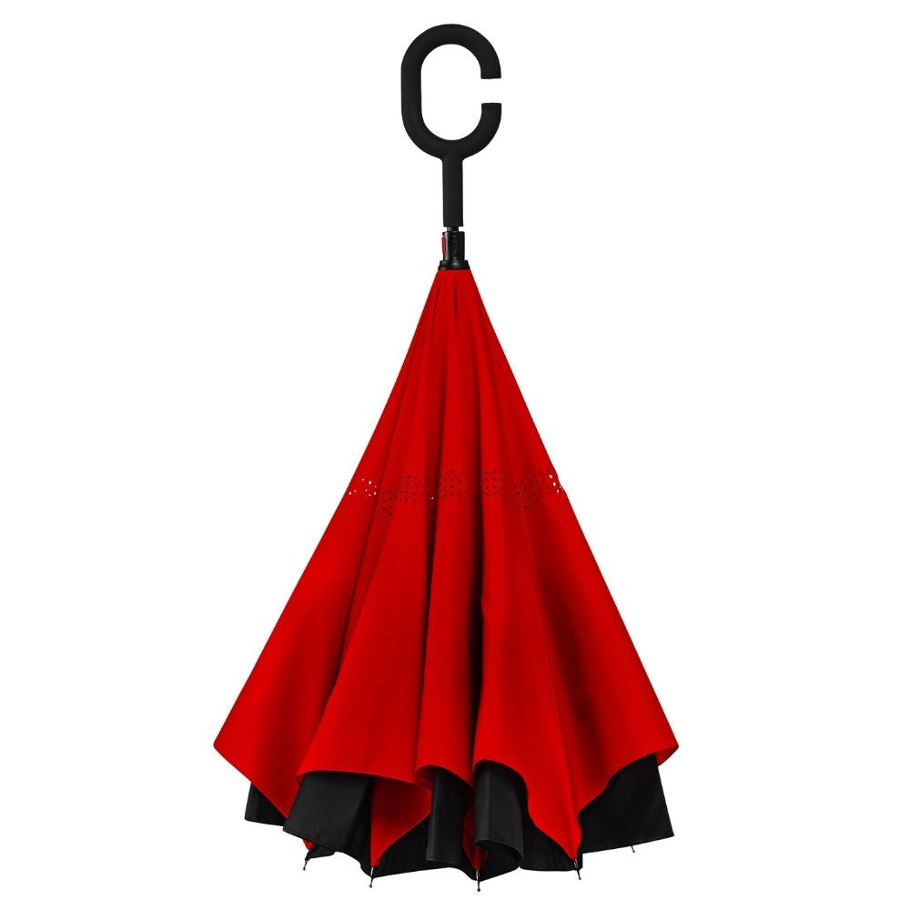 Black & Red Windproof Inside Out umbrella