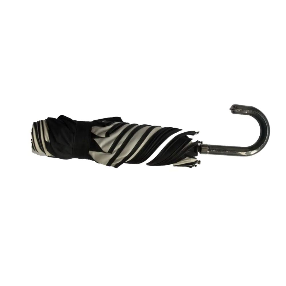 Black and Cream Swirl Ladies Folding Umbrella