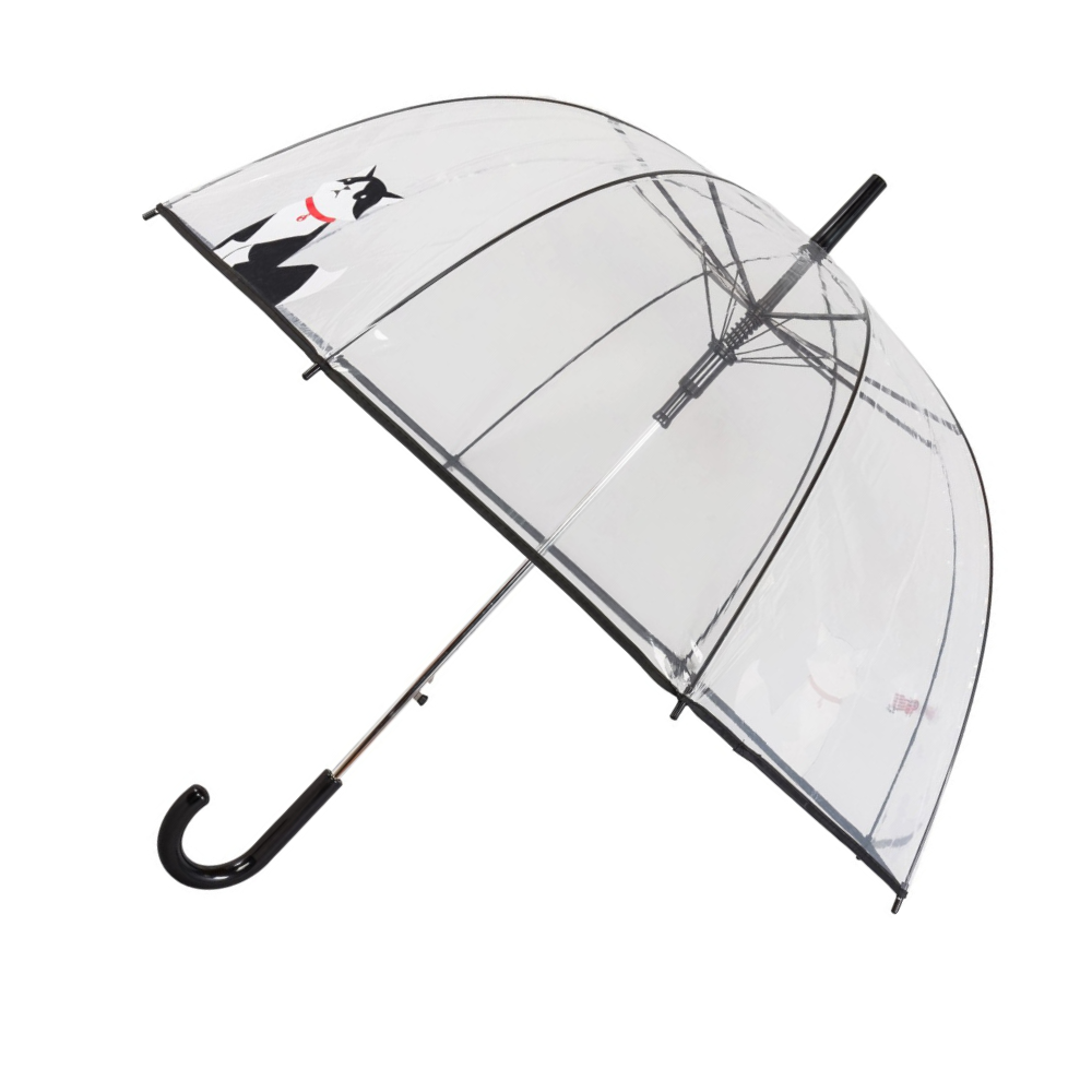 Black Cat Clear Dome Umbrella