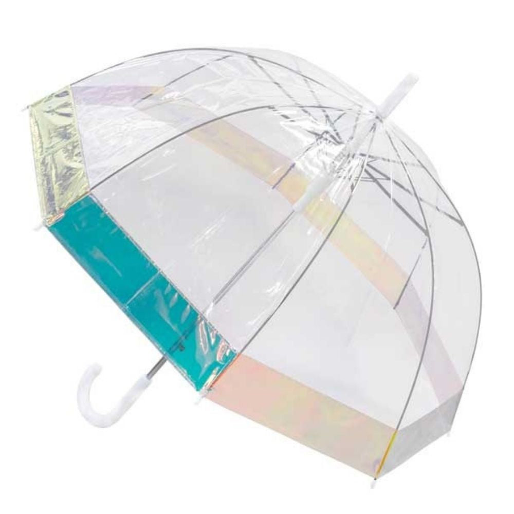 Iridescent Border Clear Dome Umbrella