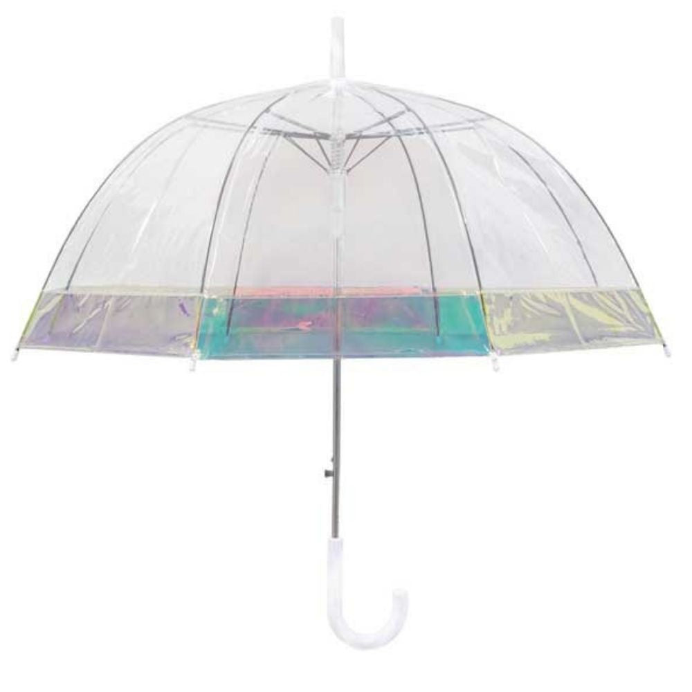 Iridescent Border Clear Dome Umbrella