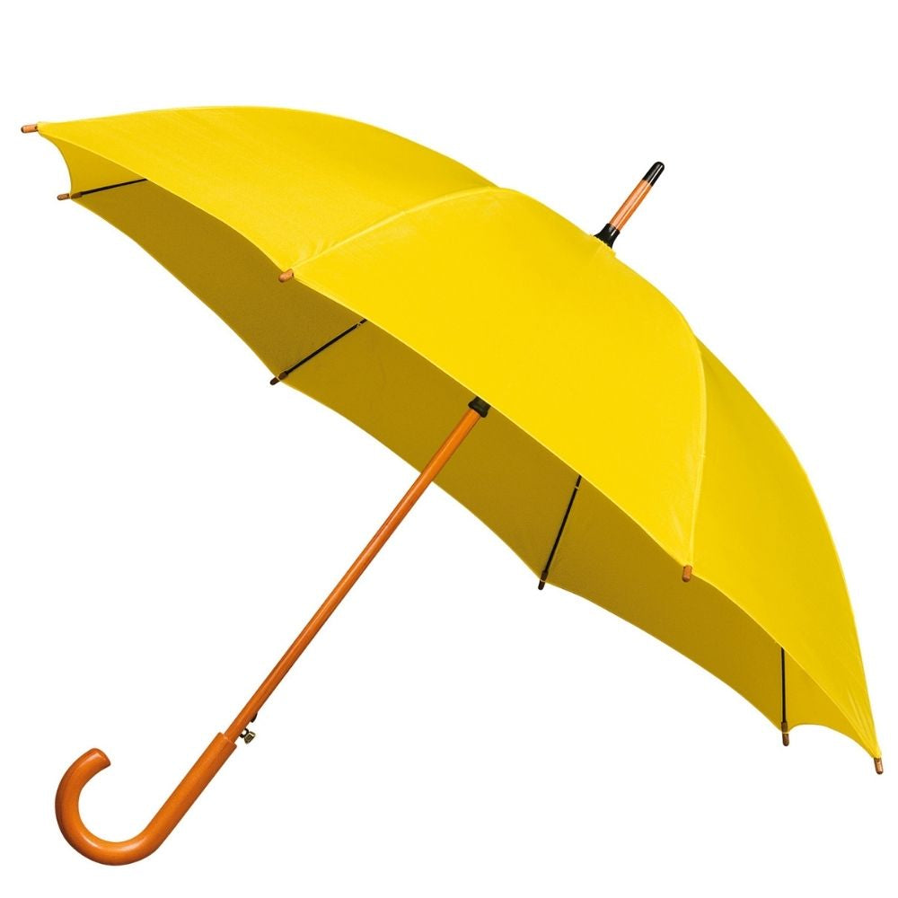 Bright Yellow Wood Stick Umbrella