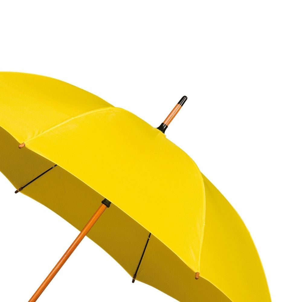 Bright Yellow Wood Stick Umbrella