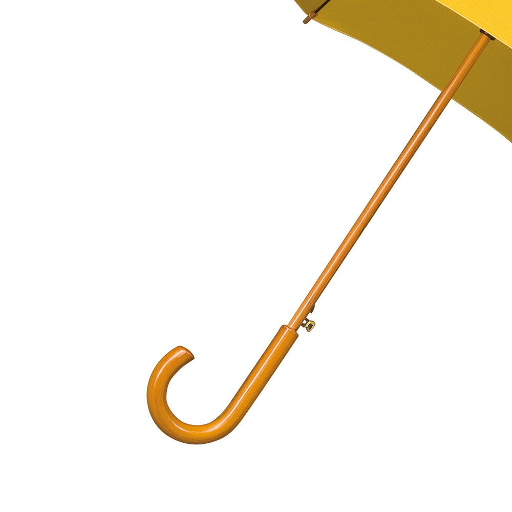 Burnt Yellow Wood Stick Walking Umbrella